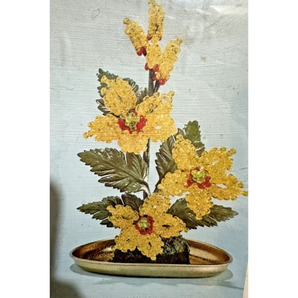 Vintage Cluster Bead Table  Centerpiece Flower Kit Yellow Daisy Craft‎ DIY